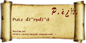 Putz Árpád névjegykártya